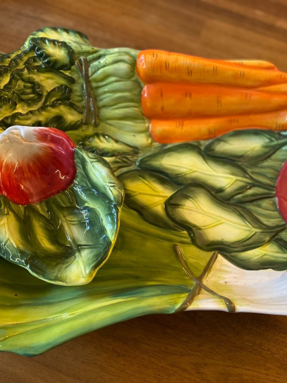 Huge vintage ceramic raw veg platter with dipping bowl Certified Internat'l